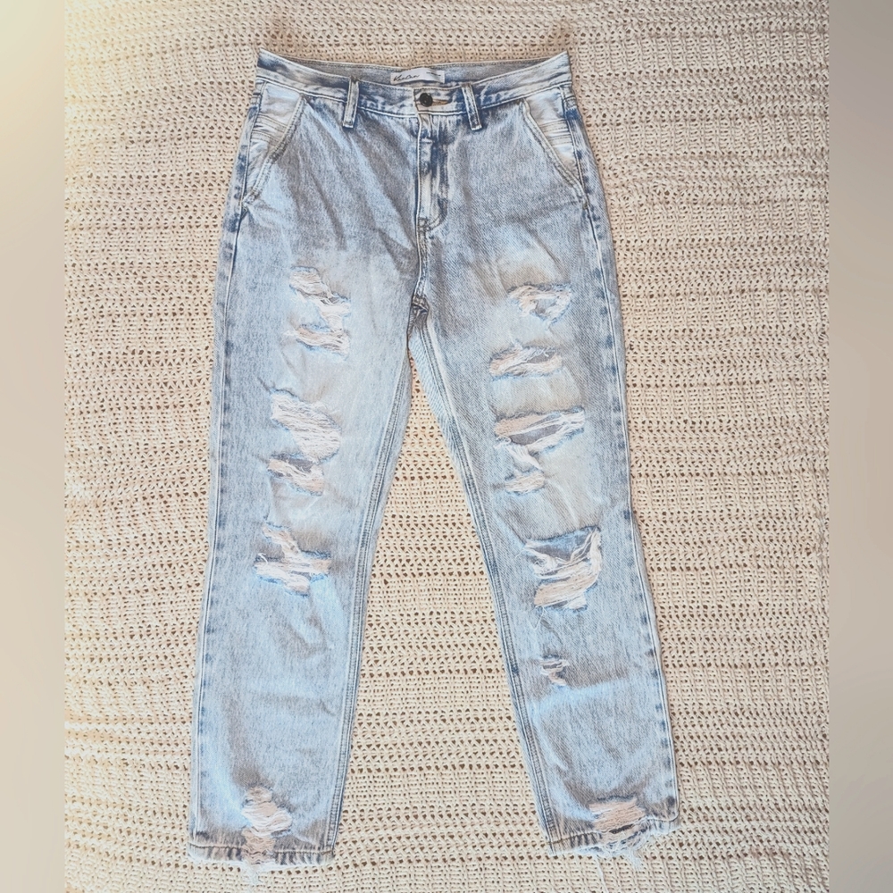 KanCan high waisted jeans, size 26, light wash blue.